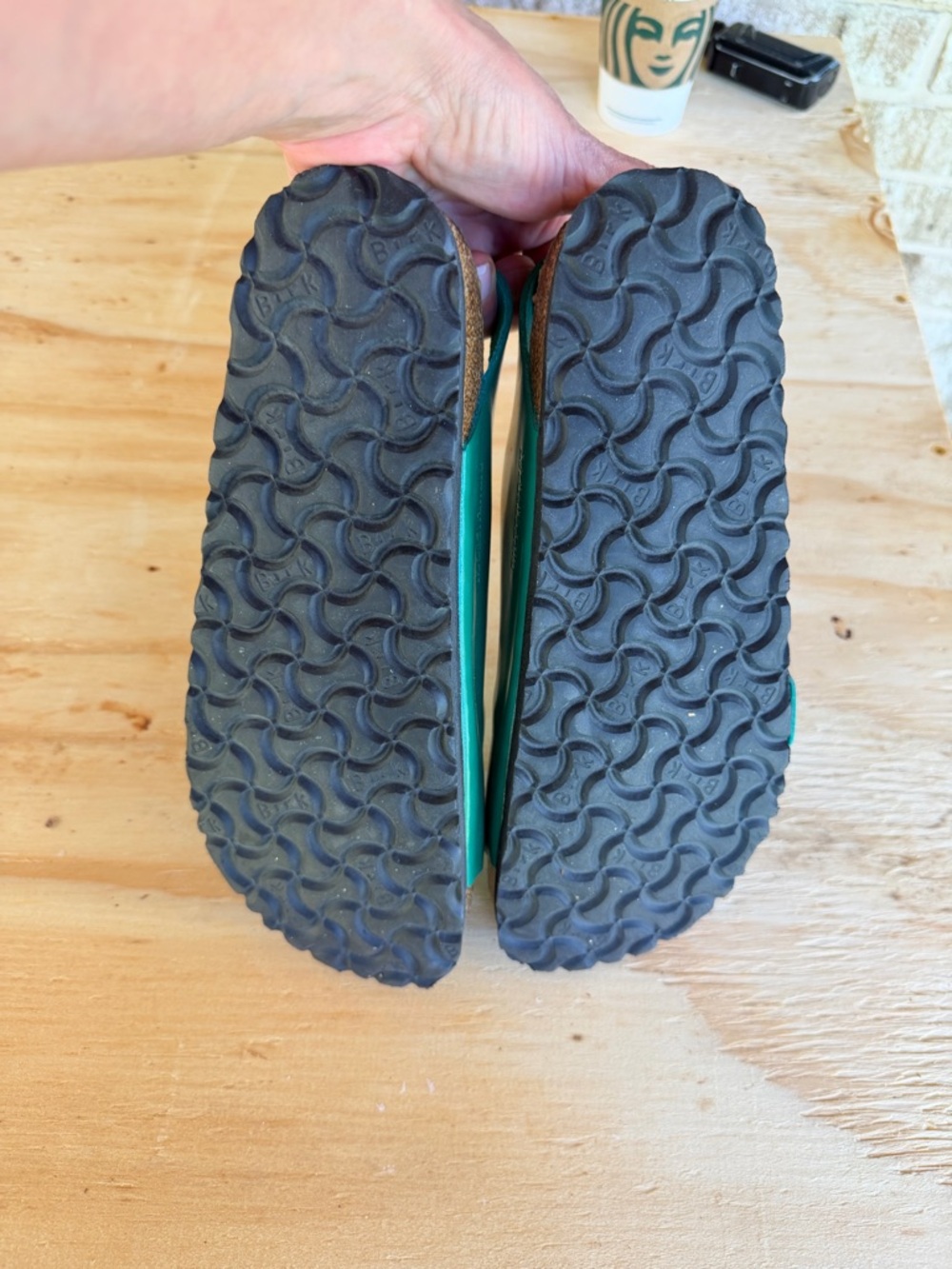 Birkenstock 40 100% Leather Green New - Picture 12 of 12